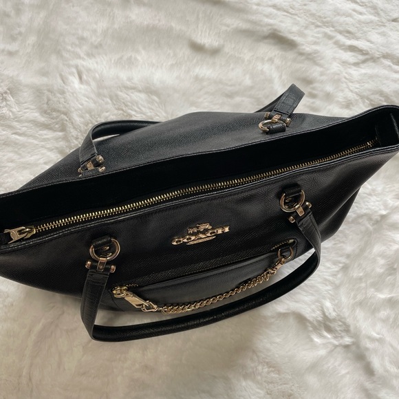 Coach Black Tote with Gold Hardware - Picture 3 of 5